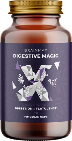 BrainMax Digestive Magic, emésztést támogató, 100 db növényi kapszula