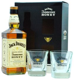 Jack Daniels Tennessee Honey + 2 pohárral 35% 0,7L