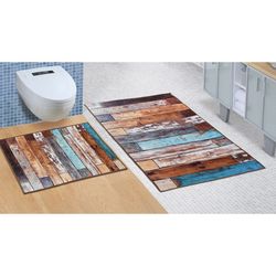 Fa padló fürdőszobai készlet kivágás nélkül, 60 x 100 cm, 60 x 50 cm