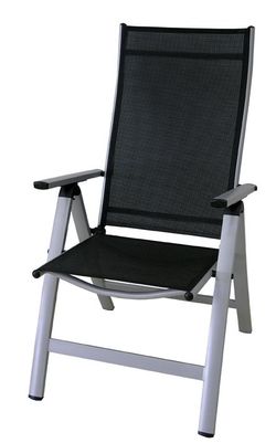 SUN GARDEN Kerti szék összecsukható LONDON ezüst/fekete