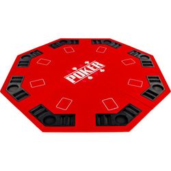 GamesPlanet® Kihajtható nyolcszögletű póker asztallap piros