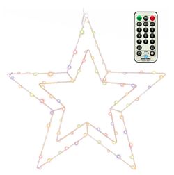 NEXOS Karácsonyi LED dekoráció  ezüst csillag  színes 50 cm