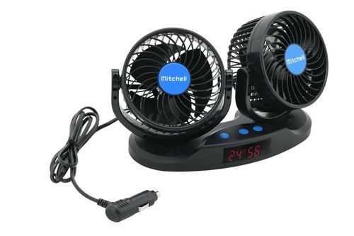 Műszerfal  MITCHELL DUO ventilátor hőmérővel 12 V