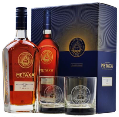 Metaxa 12* + 2 pohárral 40% 0,7L