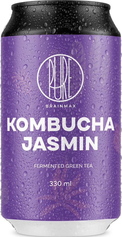 BrainMax Pure Kombucha, jázmin, 330 ml