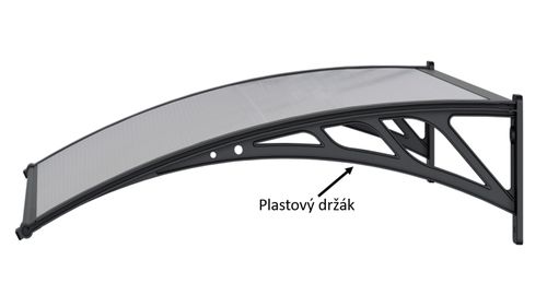 Rojaplast Bejárati napellenző tartó 80 cm fekete